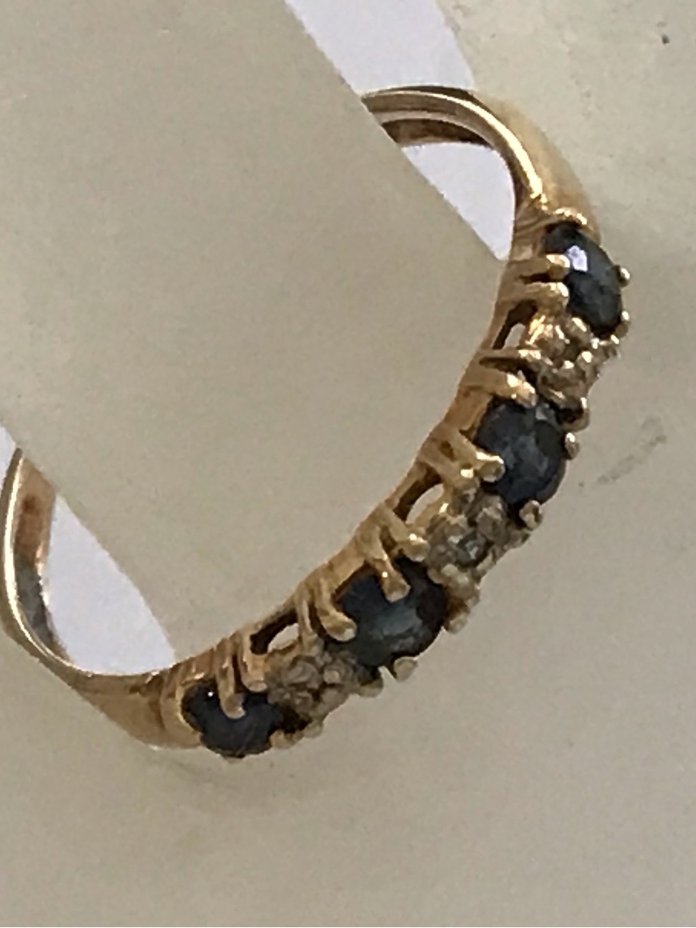 Gold Sapphire Diamond Ring Size 7